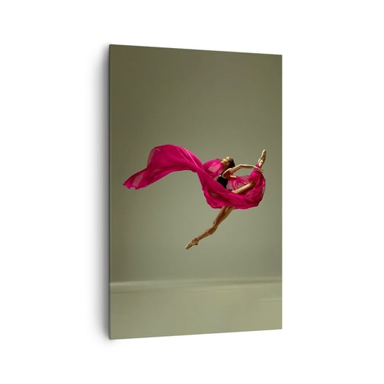 Obraz na płótnie - Tańczący płomień - 80x120cm - Tancerka Baletnica Balet - Nowoczesny obraz na ścianę do salonu do sypialni ARTTOR ARTTOR