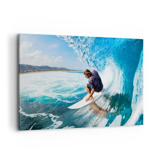 Obraz na płótnie - Tańczący z falami - 120x80 cm - Obraz nowoczesny - Sport, Surfing, Deska Surfingowa, Ocean, Hawaje - AA120x80-2785 ARTTOR