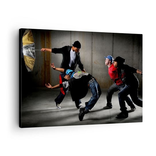Obraz na płótnie - Tańczący z ulicznym wiatrem - 70x50cm - Taniec Muzyka Ludzie - Nowoczesny Canvas obraz do salonu do sypialni ARTTOR ARTTOR