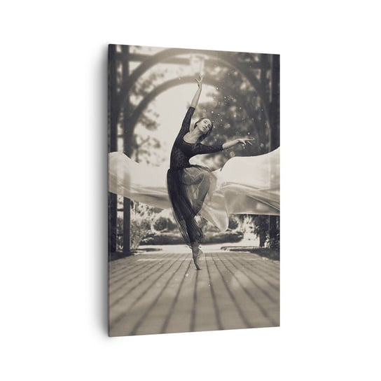 Obraz na płótnie - Taniec ducha ogrodu - 80x120cm - Baletnica Taniec Balet - Nowoczesny obraz na ścianę do salonu do sypialni ARTTOR ARTTOR
