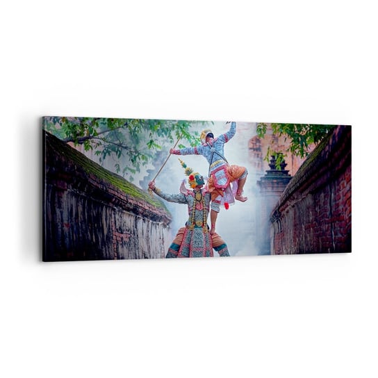 Obraz na płótnie - Taniec zabójczo piękny - 100x40cm - Azja Taniec Tajski Tajlandia - Nowoczesny foto obraz w ramie do salonu do sypialni ARTTOR ARTTOR