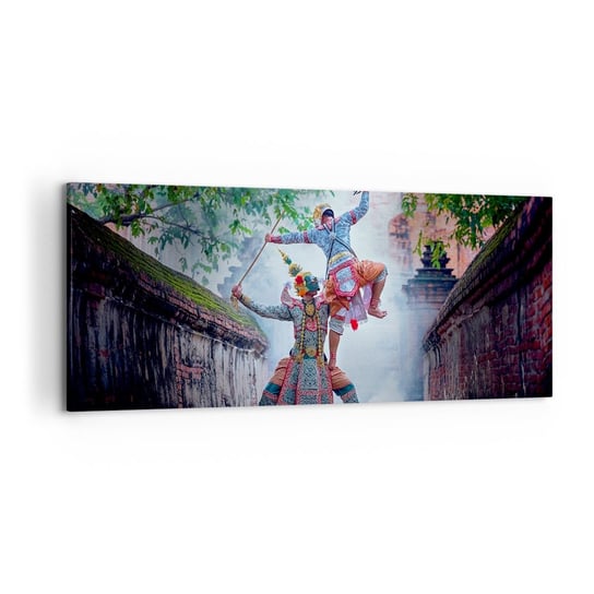 Obraz na płótnie - Taniec zabójczo piękny - 120x50cm - Azja Taniec Tajski Tajlandia - Nowoczesny obraz na ścianę do salonu do sypialni ARTTOR ARTTOR