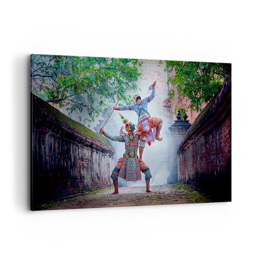 Obraz na płótnie - Taniec zabójczo piękny - 120x80cm - Azja Taniec Tajski Tajlandia - Nowoczesny obraz na ścianę do salonu do sypialni ARTTOR ARTTOR