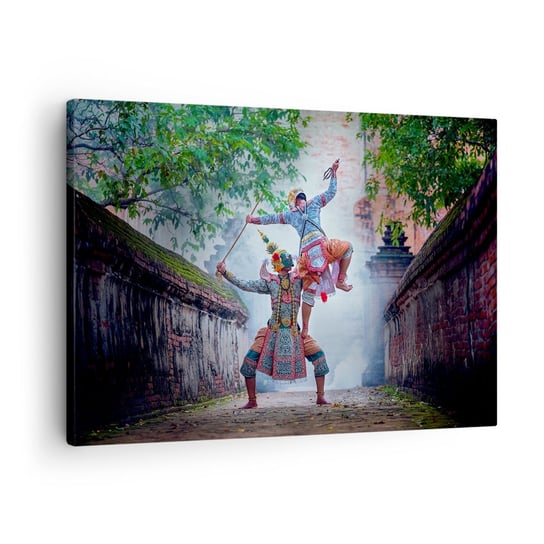 Obraz na płótnie - Taniec zabójczo piękny - 70x50cm - Azja Taniec Tajski Tajlandia - Nowoczesny Canvas obraz do salonu do sypialni ARTTOR ARTTOR