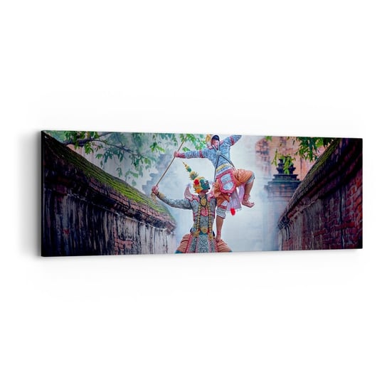 Obraz na płótnie - Taniec zabójczo piękny - 90x30cm - Azja Taniec Tajski Tajlandia - Nowoczesny Canvas obraz do salonu do sypialni ARTTOR ARTTOR