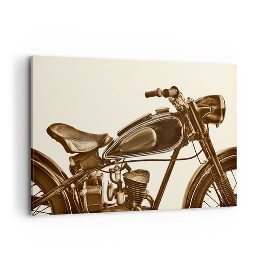 Obraz na płótnie - Tęsknota za klasyką - 120x80cm - Motocykl Vintage Motoryzacja - Nowoczesny obraz na ścianę do salonu do sypialni ARTTOR ARTTOR