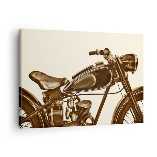 Obraz na płótnie - Tęsknota za klasyką - 70x50cm - Motocykl Vintage Motoryzacja - Nowoczesny Canvas obraz do salonu do sypialni ARTTOR ARTTOR