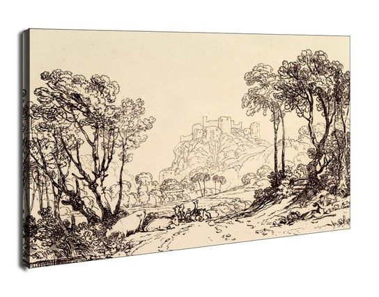 Obraz na płótnie The Castle above the Meadows (Liber Studiorum, part II, plate 8), William Turner, 90x60 cm Galeria Plakatu