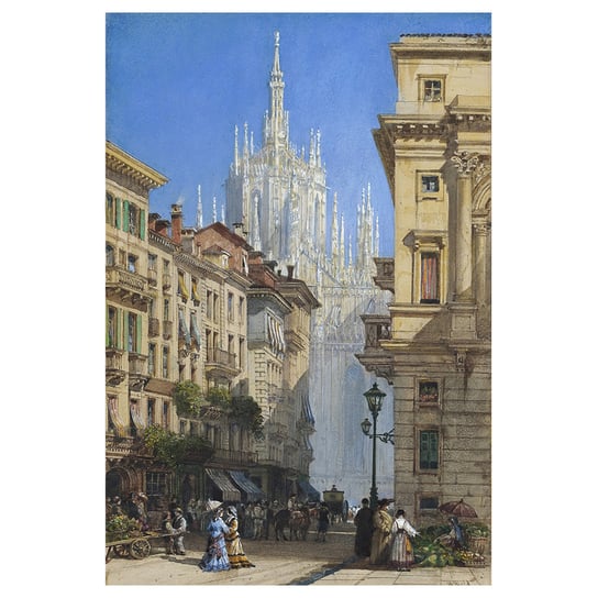 Obraz na płótnie - The Duomo in Milan from a Side Street - William Wyld - Dekoracje ścienne cm. 60x90 Legendarte