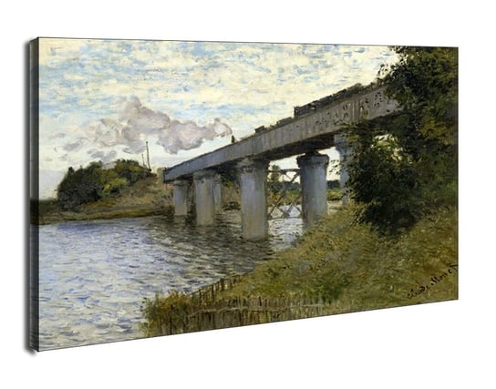 Obraz na płótnie The railroad bridge in argenteuil google art project, Claude Monet, 30x20 cm Galeria Plakatu