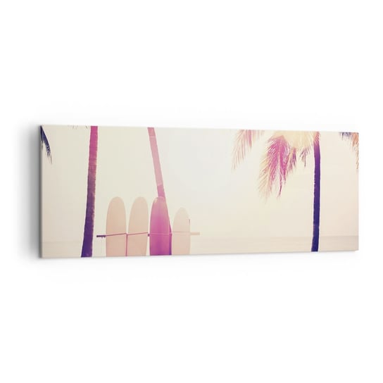 Obraz na płótnie - To będzie wspaniały dzień - 140x50cm - Surfing Plaża Palma Kokosowa - Nowoczesny Canvas obraz do salonu do sypialni ARTTOR ARTTOR