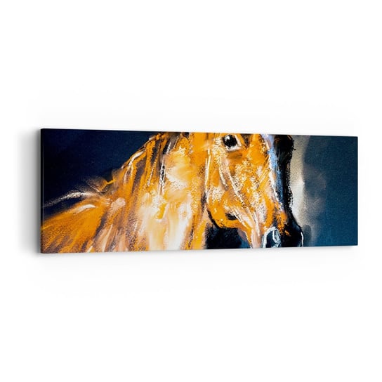 Obraz na płótnie - To co, jedziesz? - 90x30cm - Zwierzęta Koń Klacz - Nowoczesny Canvas obraz do salonu do sypialni ARTTOR ARTTOR