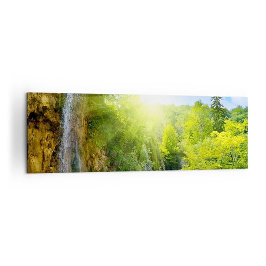 Obraz na płótnie - To musi być Eden - 160x50cm - Wodospad Chorwacja Raj - Nowoczesny foto obraz w ramie do salonu do sypialni ARTTOR ARTTOR