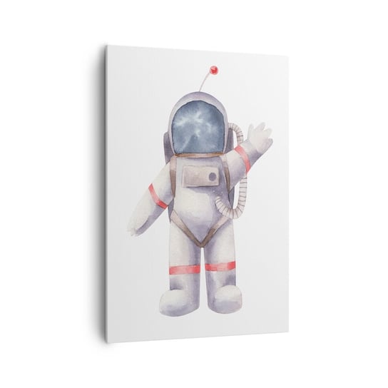 Obraz na płótnie - To na razie! - 70x100cm - Astronauta Dziecięcy Minimalizm - Nowoczesny foto obraz w ramie do salonu do sypialni ARTTOR ARTTOR