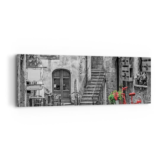 Obraz na płótnie - Toskański zaułek - 90x30cm - Toskania Architektura Włochy - Nowoczesny Canvas obraz do salonu do sypialni ARTTOR ARTTOR