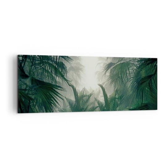 Obraz na płótnie - Tropikalna tajemnica - 140x50cm - Dżungla Palma Kokosowa Las - Nowoczesny Canvas obraz do salonu do sypialni ARTTOR ARTTOR