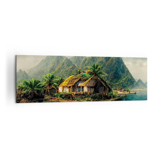Obraz na płótnie - Tropikalny raj - 160x50cm - Egzotyka Krajobraz Wyspa - Nowoczesny foto obraz w ramie do salonu do sypialni ARTTOR ARTTOR