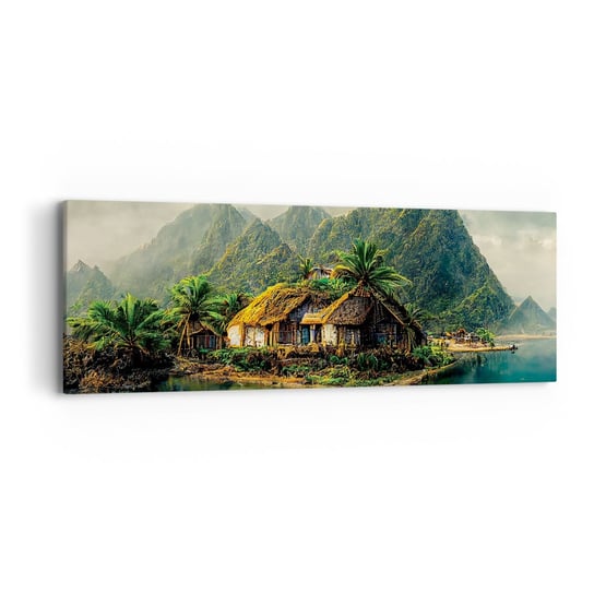 Obraz na płótnie - Tropikalny raj - 90x30cm - Egzotyka Krajobraz Wyspa - Nowoczesny Canvas obraz do salonu do sypialni ARTTOR ARTTOR