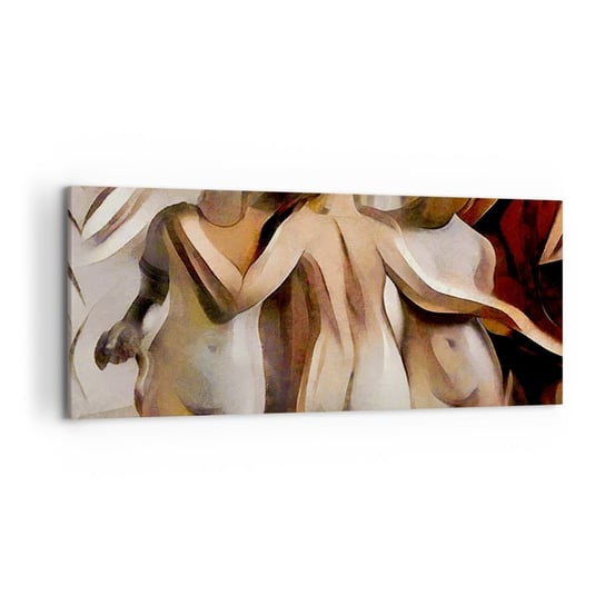 Obraz na płótnie - Trzy Gracje 2.0 - 120x50cm - Kobieta Kubizm Sztuka - Nowoczesny obraz na ścianę do salonu do sypialni ARTTOR ARTTOR