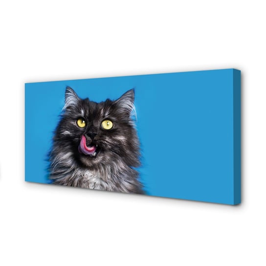 Obraz na płótnie TULUP dekor Oblizujący się kot 100x50 cm Tulup