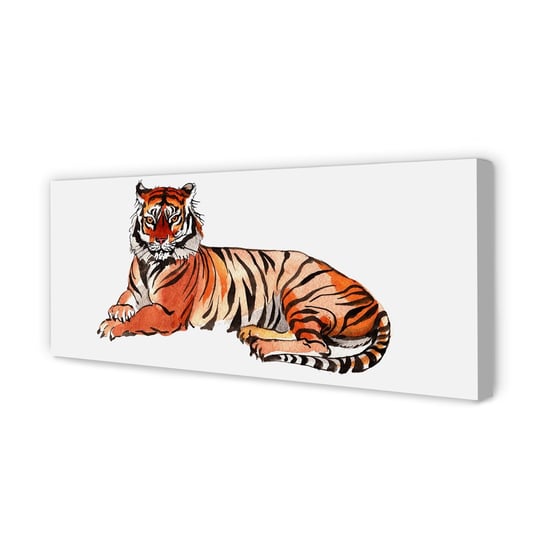 Obraz na płótnie TULUP do pokoju Malowany tygrys 125x50 cm Tulup
