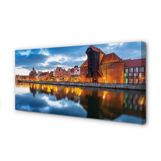 Obraz na płótnie TULUP Gdańsk Rzeka budynki 100x50 cm Tulup