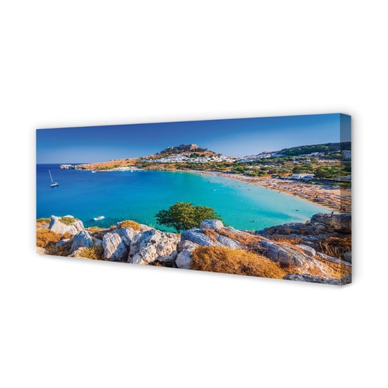 Obraz na płótnie TULUP Grecja Wybrzeże plaża 125x50 cm cm Tulup