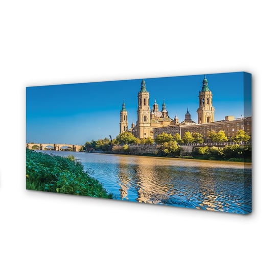 Obraz na płótnie TULUP Hiszpania Katedra rzeka 120x60 cm Tulup