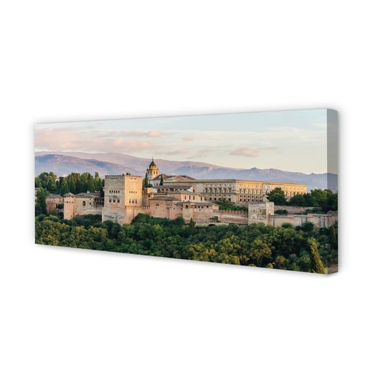 Obraz na płótnie TULUP Hiszpania Zamek las góry 125x50 cm Tulup