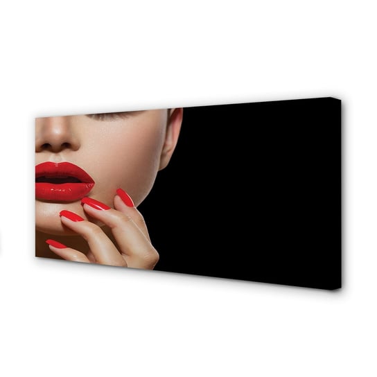 Obraz na płótnie TULUP Kobieta czerwone usta 100x50 cm Tulup