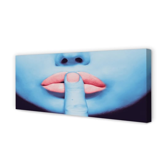 Obraz na płótnie TULUP Kobieta neonowe usta 125x50 cm cm Tulup