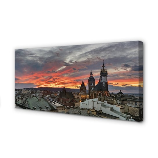 Obraz na płótnie TULUP Kraków Zachód słońca panorama, 120x60 cm Tulup
