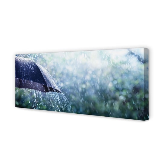 Obraz na płótnie TULUP Krople parasol deszcz 125x50 cm cm Tulup