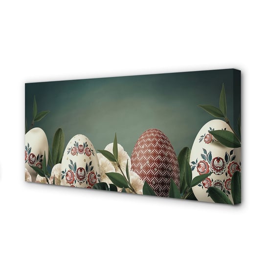 Obraz na płótnie TULUP Liście jajka kwiaty 100x50 cm Tulup