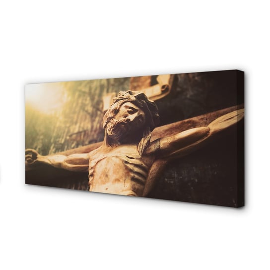 Obraz na płótnie TULUP nowoczesny Jezus z drewna 120x60 cm Tulup