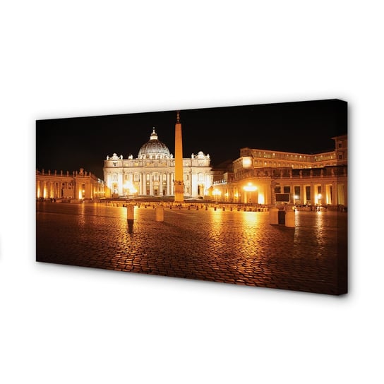 Obraz na płótnie TULUP Rzym Bazylika plac noc 100x50 cm Tulup