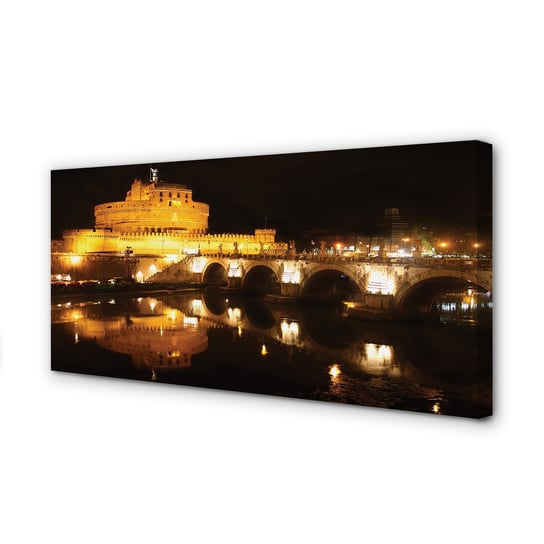 Obraz na płótnie TULUP Rzym Rzeka mosty noc 120x60 cm cm Tulup