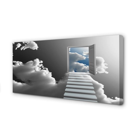 Obraz na płótnie TULUP Schody chmury drzwi 100x50 cm Tulup