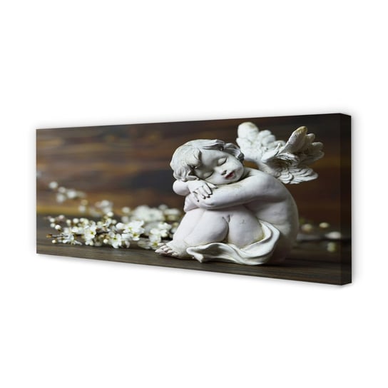 Obraz na płótnie TULUP Śpiący anioł kwiaty 125x50 cm cm Tulup