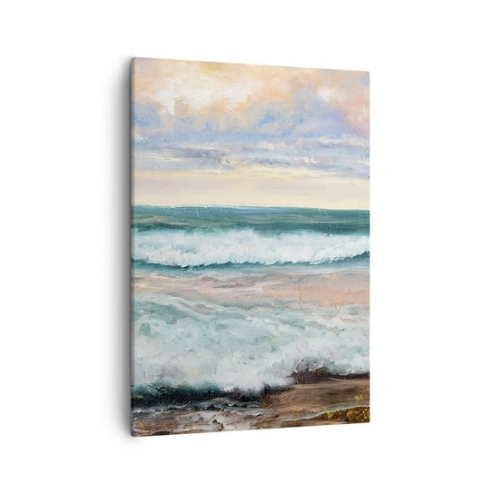 Obraz na płótnie - Tutaj wygładzisz duszę - 50x70cm - Pejzaż Morze Nadmorski - Nowoczesny Canvas obraz do salonu do sypialni ARTTOR ARTTOR