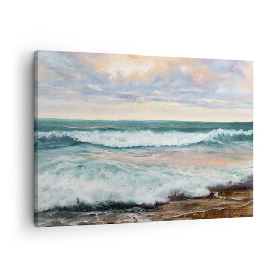 Obraz na płótnie - Tutaj wygładzisz duszę - 70x50cm - Pejzaż Morze Nadmorski - Nowoczesny Canvas obraz do salonu do sypialni ARTTOR ARTTOR