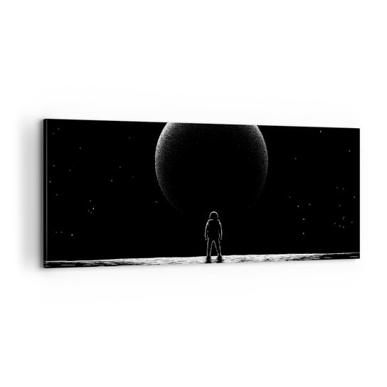 Obraz na płótnie - Twarzą w twarz - 100x40cm - Kosmos Astronauta Planeta - Nowoczesny foto obraz w ramie do salonu do sypialni ARTTOR ARTTOR