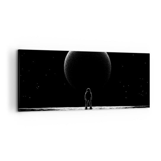 Obraz na płótnie - Twarzą w twarz - 120x50cm - Kosmos Astronauta Planeta - Nowoczesny obraz na ścianę do salonu do sypialni ARTTOR ARTTOR