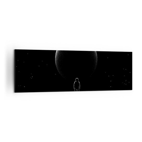 Obraz na płótnie - Twarzą w twarz - 160x50cm - Kosmos Astronauta Planeta - Nowoczesny foto obraz w ramie do salonu do sypialni ARTTOR ARTTOR