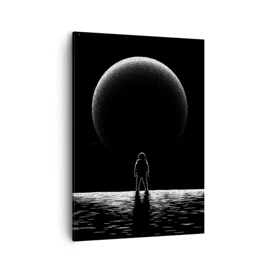 Obraz na płótnie - Twarzą w twarz - 50x70cm - Kosmos Astronauta Planeta - Nowoczesny Canvas obraz do salonu do sypialni ARTTOR ARTTOR