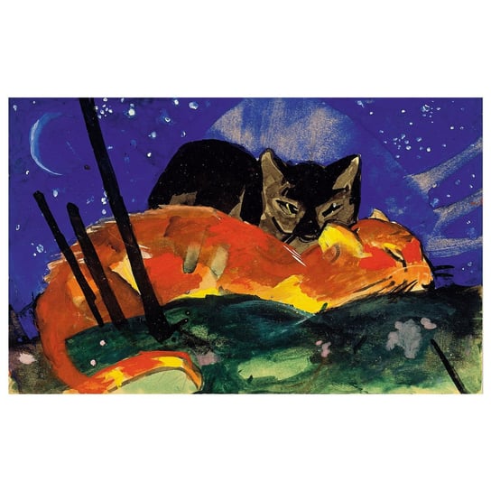 Obraz na płótnie Two Cats - Franz Marc 50x80 Legendarte