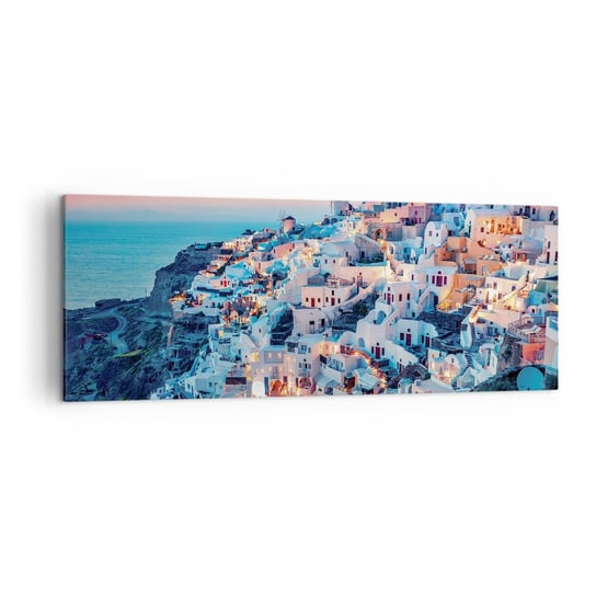 Obraz na płótnie - Twoje wielkie greckie wakacje - 140x50cm - Krajobraz Grecja Santorini - Nowoczesny Canvas obraz do salonu do sypialni ARTTOR ARTTOR