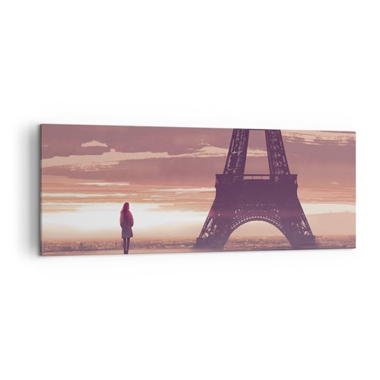 Obraz na płótnie - Tylko one dwie - 140x50cm - Miasto Wieża Eiffla Paryż - Nowoczesny Canvas obraz do salonu do sypialni ARTTOR ARTTOR