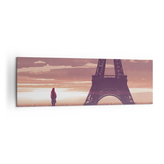 Obraz na płótnie - Tylko one dwie - 160x50cm - Miasto Wieża Eiffla Paryż - Nowoczesny foto obraz w ramie do salonu do sypialni ARTTOR ARTTOR