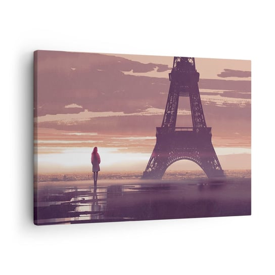 Obraz na płótnie - Tylko one dwie - 70x50cm - Miasto Wieża Eiffla Paryż - Nowoczesny Canvas obraz do salonu do sypialni ARTTOR ARTTOR